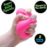 Schylling NeeDoh Nice Cube Glow - Sensory Toy with a Super Solid Squish - Glows in the Dark and Always Returns to its Square Shape - Color May Vary (1 Cube Per Pack)