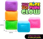 Schylling NeeDoh Nice Cube Glow - Sensory Toy with a Super Solid Squish - Glows in the Dark and Always Returns to its Square Shape - Color May Vary (1 Cube Per Pack)