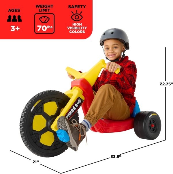 Schylling Big Wheel Chopper - BWCHP - Low-Riding Tricycle with Adjustable Seat for Growing Child up to 70 lbs. - Original Classic Bike - Ages 3 and Up