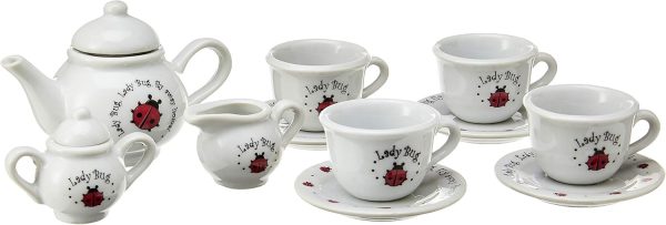 Schylling Ladybug Porcelain Tea Set . White